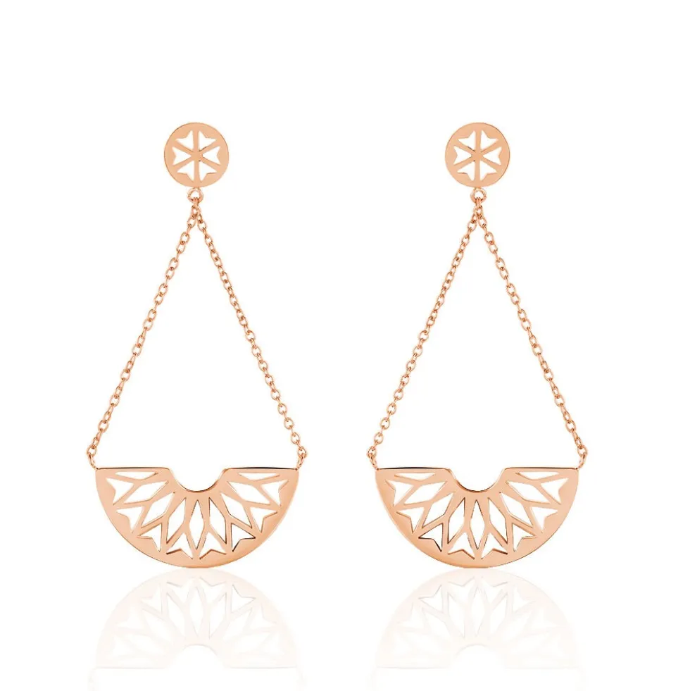 Boucles D'oreilles Pendantes Auxane Acier Rose