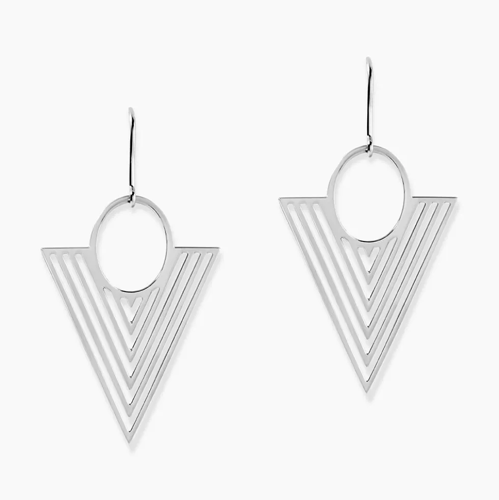 Boucles D'oreilles Pendantes Assala Argent Blanc