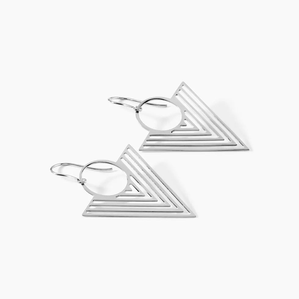 Boucles D'oreilles Pendantes Assala Argent Blanc