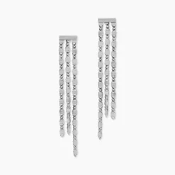 Boucles D'oreilles Pendantes Nissa Argent Blanc