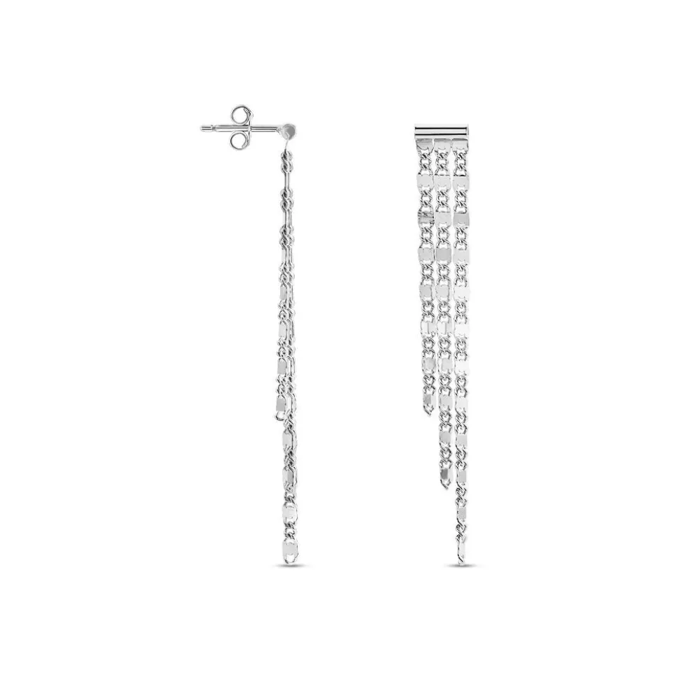 Boucles D'oreilles Pendantes Nissa Argent Blanc
