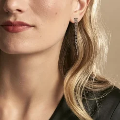 Boucles D'oreilles Pendantes Nissa Argent Blanc