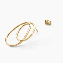 Boucles D'oreilles Pendantes Iza Plaque Or Jaune
