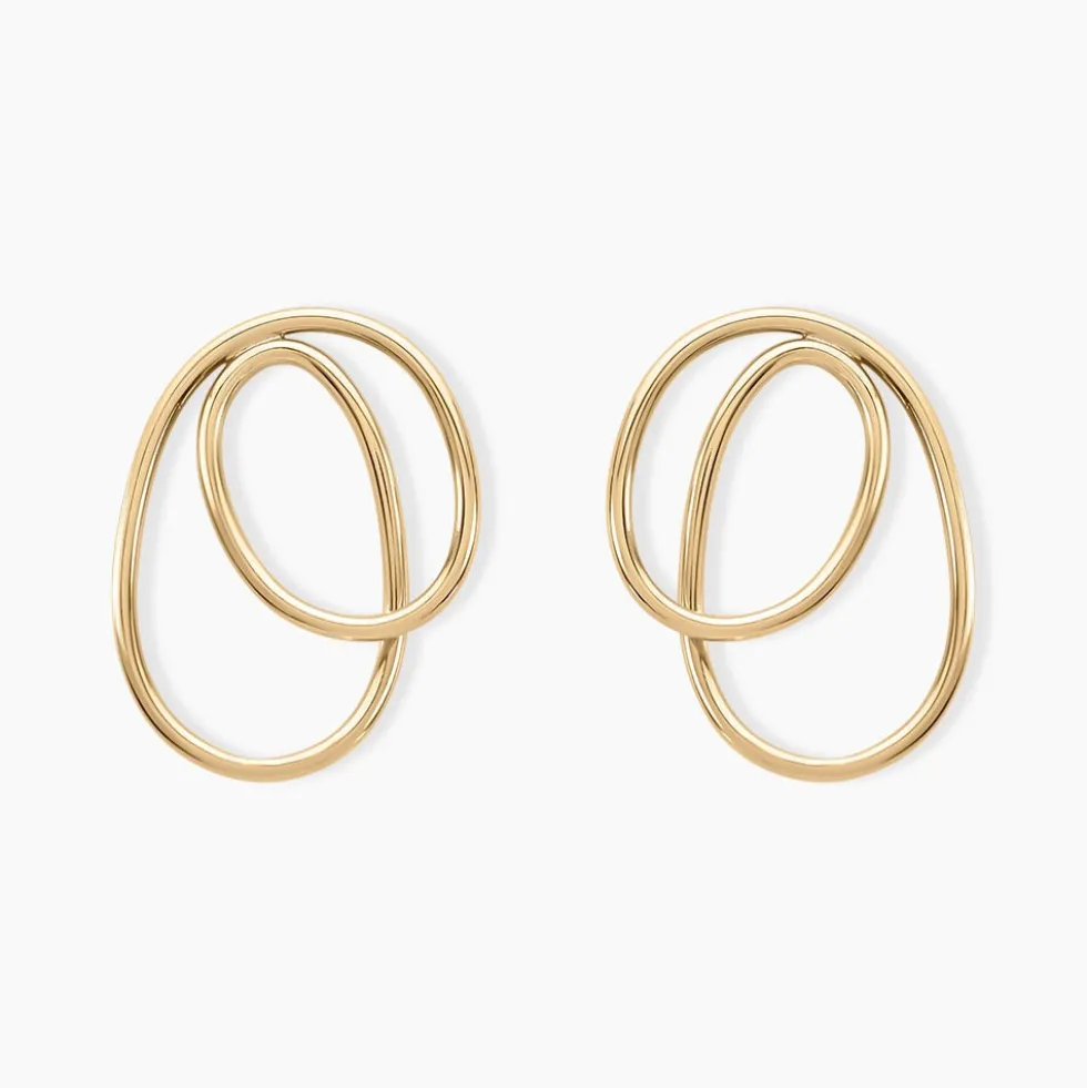 Boucles D'oreilles Pendantes Iza Plaque Or Jaune