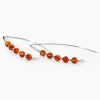 Boucles D'oreilles Pendantes Satu Argent Blanc Ambre