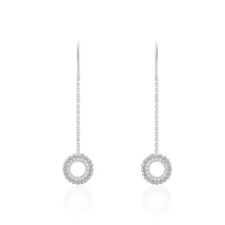 Boucles D'oreilles Pendantes Florenzia Argent Blanc Oxyde De Zirconium