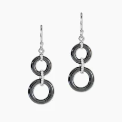 Boucles D'oreilles Pendantes Narcissa Argent Blanc Céramique Et Oxyde