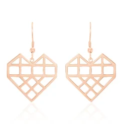 Boucles D'oreilles Pendantes Angeles Acier Rose