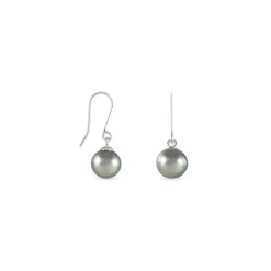 Boucles D'oreilles Pendantes Elitivae Or Blanc Perle De Tahiti