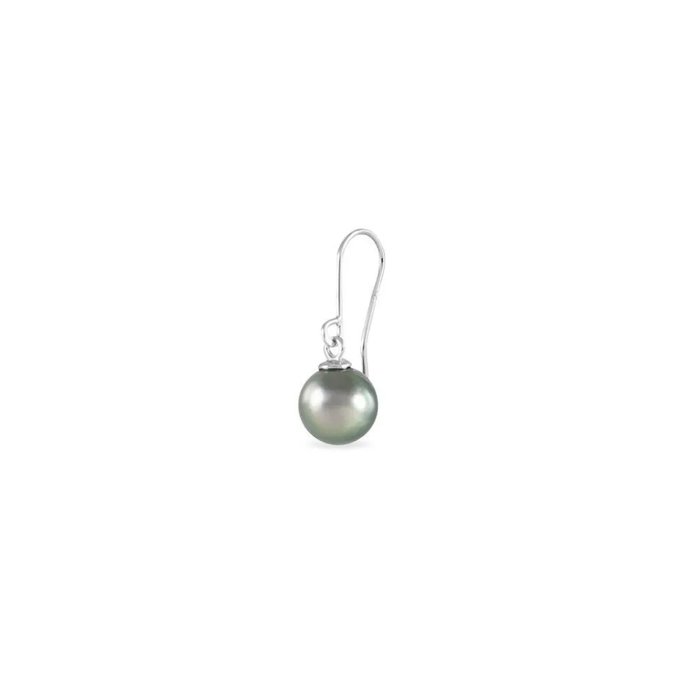 Boucles D'oreilles Pendantes Elitivae Or Blanc Perle De Tahiti