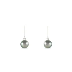 Boucles D'oreilles Pendantes Elitivae Or Blanc Perle De Tahiti