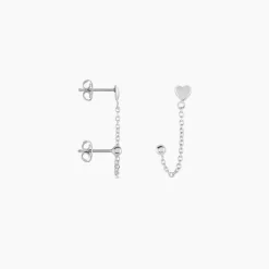 Boucles D'oreilles Pendantes Honor Argent Blanc
