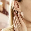 Boucles D'oreilles Pendantes Baroque Or Jaune Perles De Culture