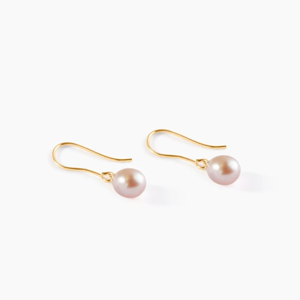 Boucles D'oreilles Pendantes Baroque Or Jaune Perles De Culture