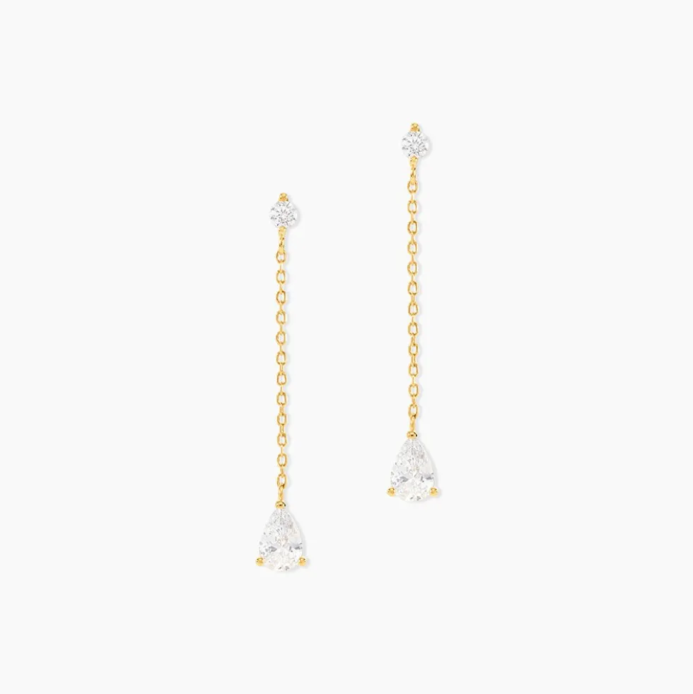 Boucles D'oreilles Pendantes Regane Or Jaune Oxyde De Zirconium