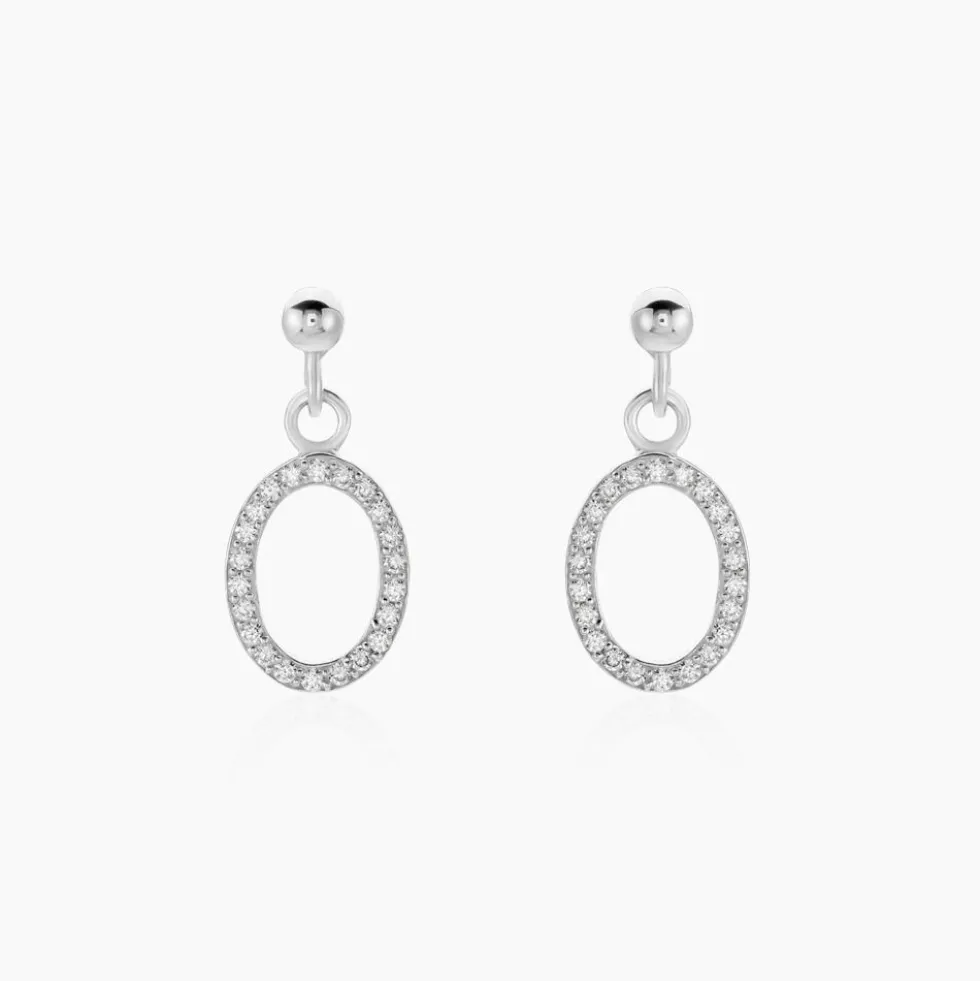 Boucles D'oreilles Pendantes Kimber Argent Blanc Oxyde De Zirconium