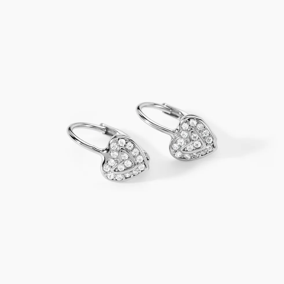 Boucles D'oreilles Pendantes Maximin Argent Blanc Oxyde De Zirconium