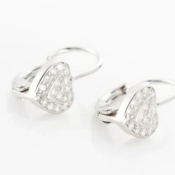 Boucles D'oreilles Pendantes Maximin Argent Blanc Oxyde De Zirconium