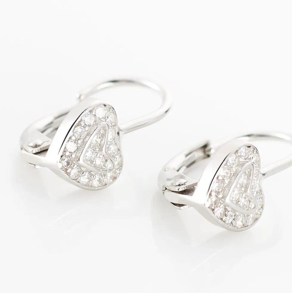 Boucles D'oreilles Pendantes Maximin Argent Blanc Oxyde De Zirconium