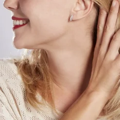 Boucles D'oreilles Pendantes Cynthia Argent Blanc Oxyde De Zirconium