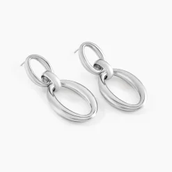Boucles D'oreilles Pendantes Zeilah Acier Blanc