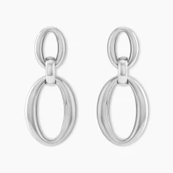 Boucles D'oreilles Pendantes Zeilah Acier Blanc
