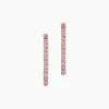 Boucles D'Oreilles Pendantes Lexane Argent Rose Oxyde De Zirconium