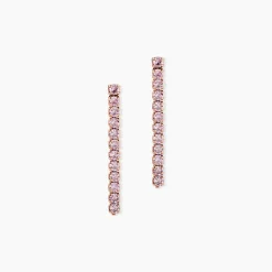 Boucles D'Oreilles Pendantes Lexane Argent Rose Oxyde De Zirconium
