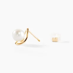 Boucles D'oreilles Pendantes Isaure Or Jaune Perle De Culture