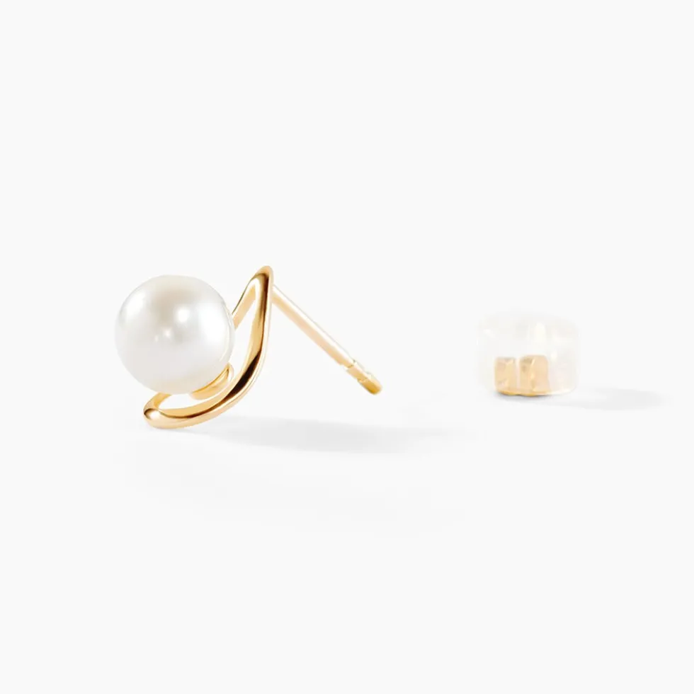 Boucles D'oreilles Pendantes Isaure Or Jaune Perle De Culture