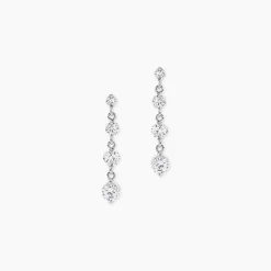 Boucles D'oreilles Pendantes Odyssee Argent Blanc Oxyde De Zirconium