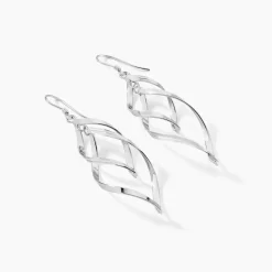 Boucles D'oreilles Pendantes Lisi Argent Blanc