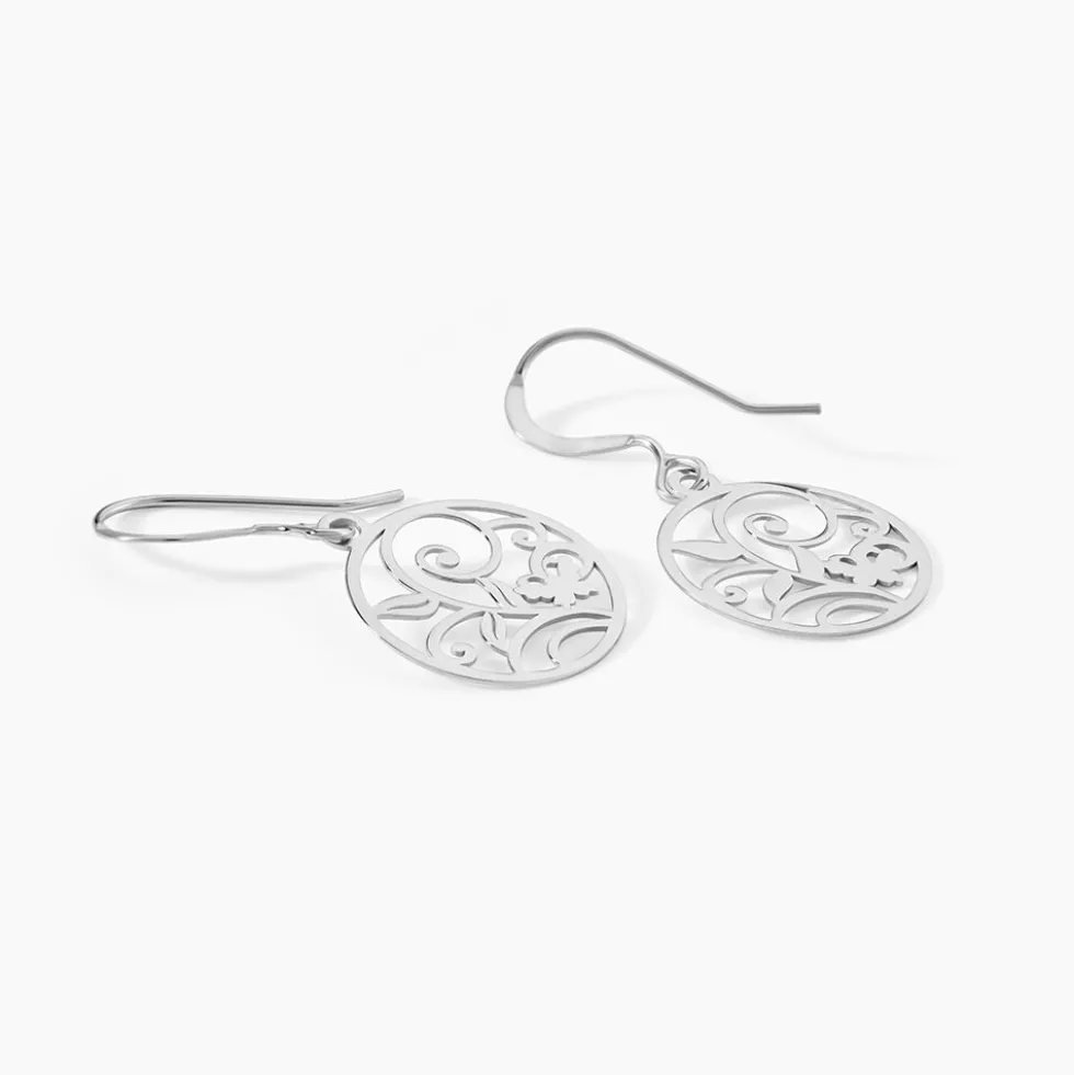 Boucles D'oreilles Pendantes Hita Argent Blanc