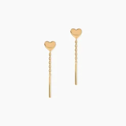 Boucles D'Oreilles Pendantes Falone Plaqué Or Jaune
