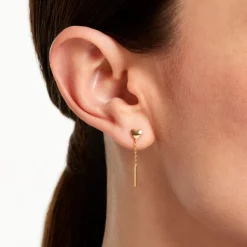 Boucles D'Oreilles Pendantes Falone Plaqué Or Jaune