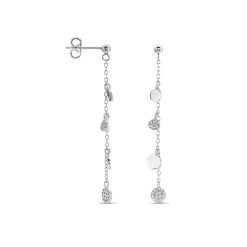 Boucles D'oreilles Pendantes Lorainne Argent Blanc Oxyde De Zirconium
