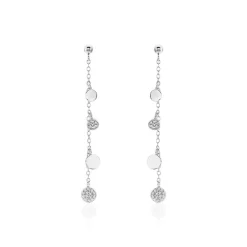Boucles D'oreilles Pendantes Lorainne Argent Blanc Oxyde De Zirconium