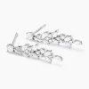 Boucles D'oreilles Pendantes Argent Blanc Precieux Flocon Oxyde