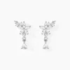 Boucles D'oreilles Pendantes Bertha Argent Blanc Oxyde De Zirconium