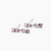 Boucles D'Oreilles Pendantes Dion Argent Blanc Oxyde De Zirconium