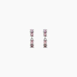 Boucles D'Oreilles Pendantes Dion Argent Blanc Oxyde De Zirconium