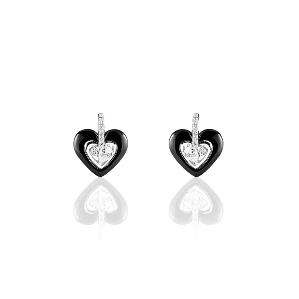 Boucles D'oreilles Pendantes Narjess Argent Blanc Oxyde De Zirconium
