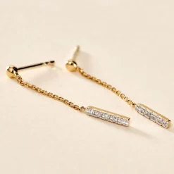 Boucles D'oreilles Pendantes Marjenka Or Jaune Diamant