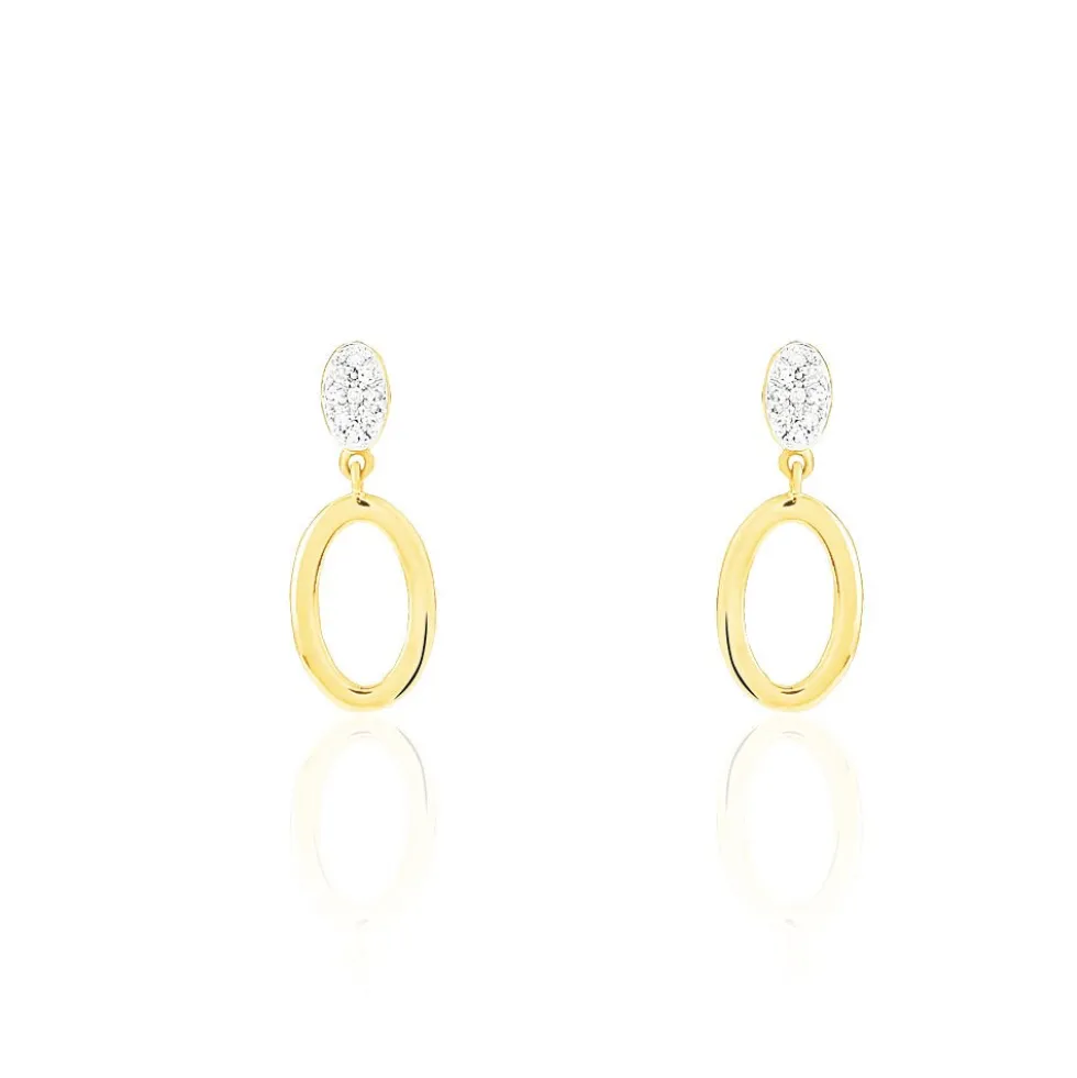 Boucles D'oreilles Pendantes Tatiana Or Jaune Diamant