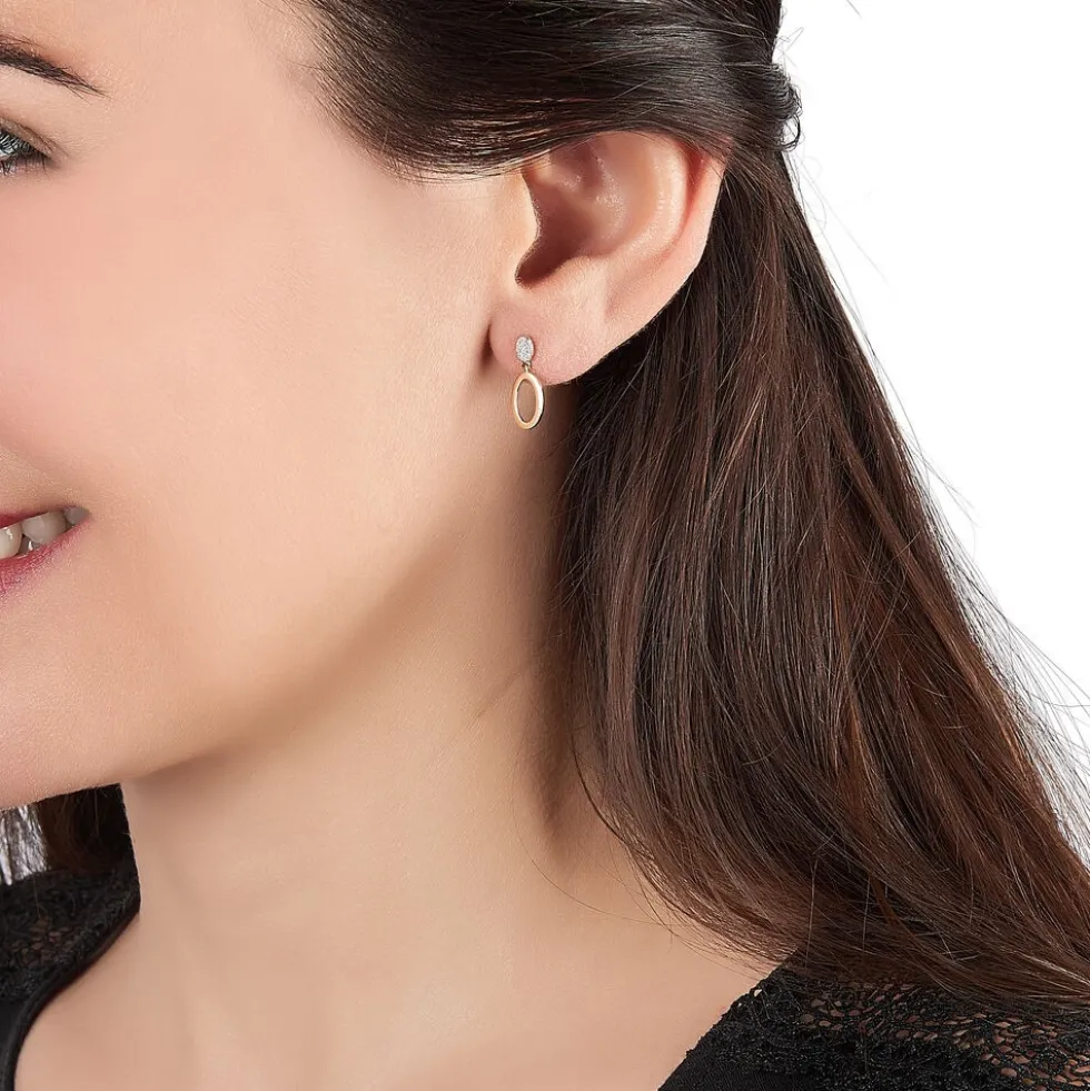 Boucles D'oreilles Pendantes Tatiana Or Jaune Diamant