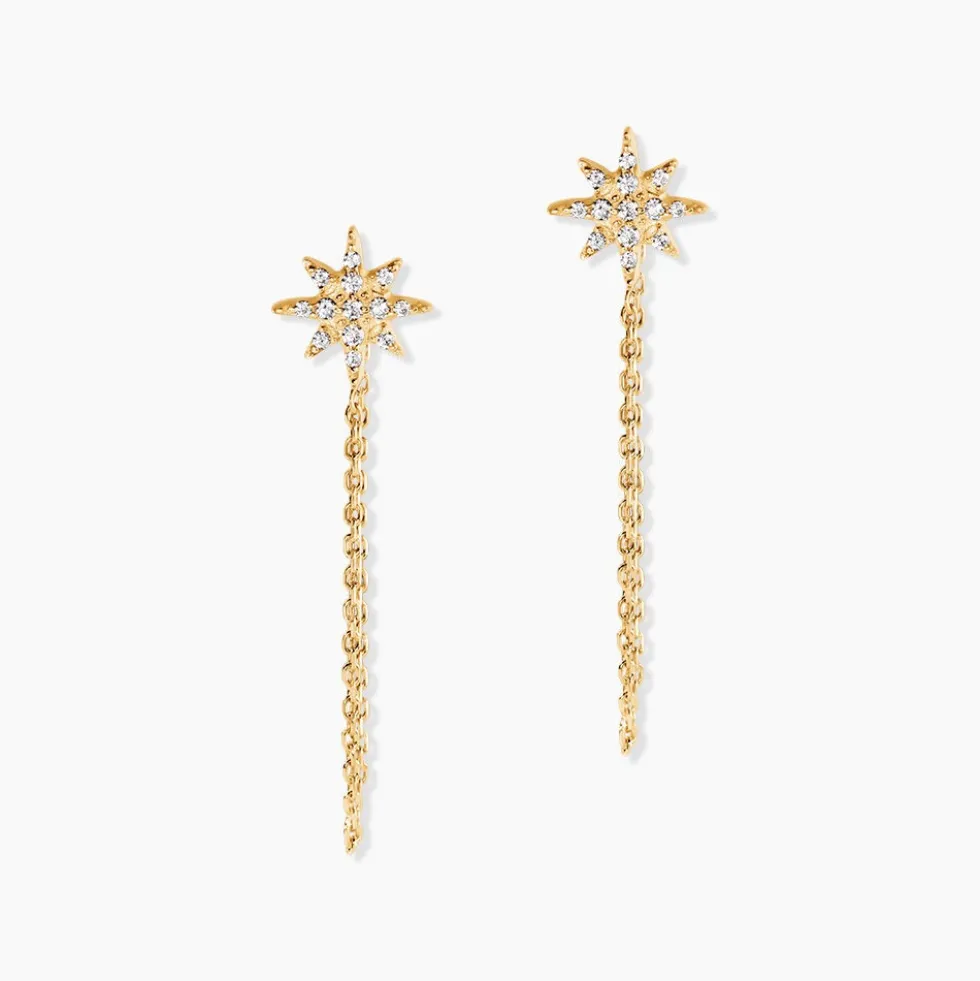 Boucles D'oreilles Pendantes Kettil Or Jaune Oxyde De Zirconium