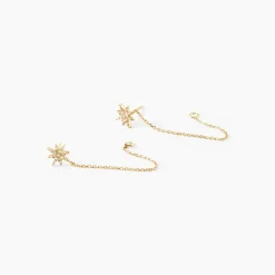Boucles D'oreilles Pendantes Kettil Or Jaune Oxyde De Zirconium