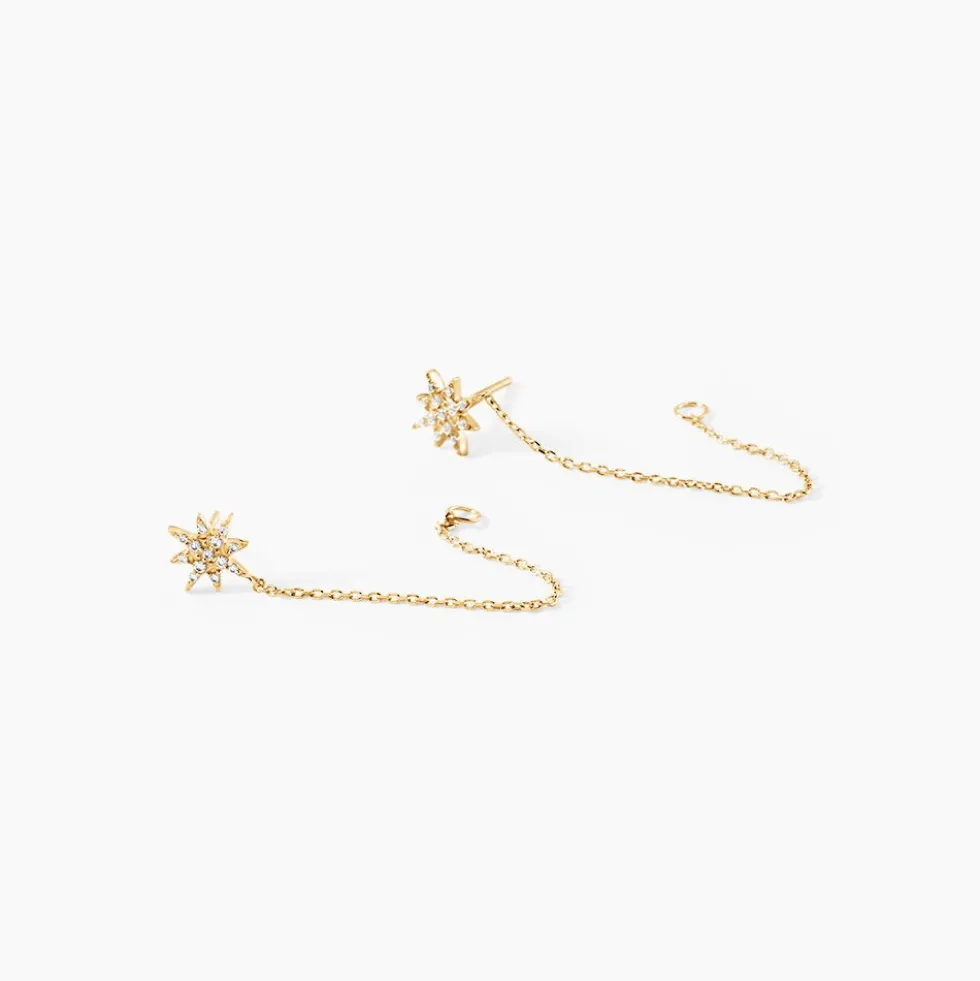 Boucles D'oreilles Pendantes Kettil Or Jaune Oxyde De Zirconium