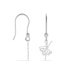 Boucles D'oreilles Pendantes Lucianola Argent Blanc