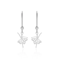 Boucles D'oreilles Pendantes Lucianola Argent Blanc